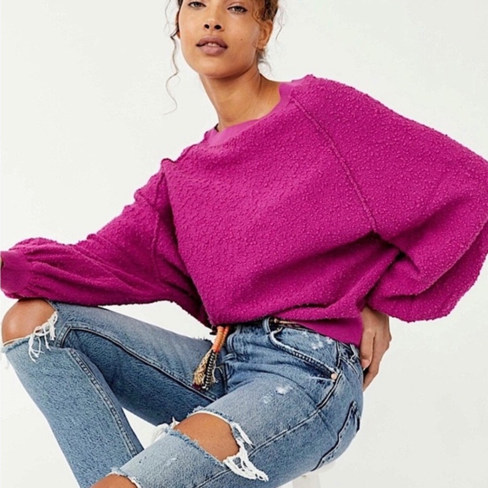 Free people found my friend Boucle knit sweater